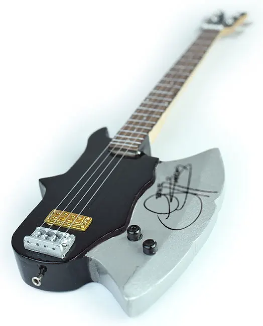Gene Simmons Axe bass miniature, bass guitar replica miniature belong to Kiss the legend band