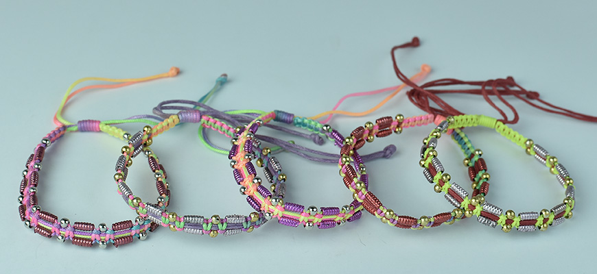 supply handicrafts bracelet with beautiful braided cord made in Bali Indonesia