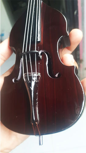 supplier and wholesale miniature cello bass replica dark wood color made in Bali Indonesia