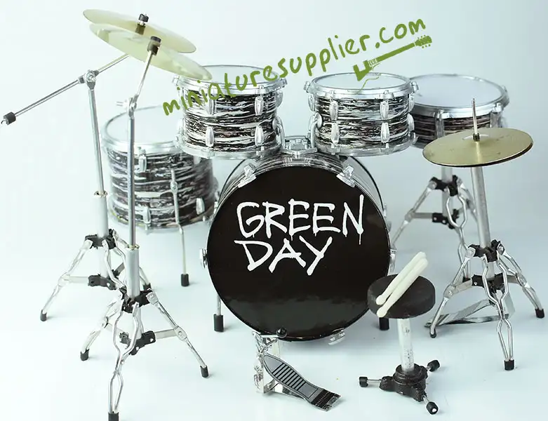 supply miniature drum set Green Day, vintage color drums set