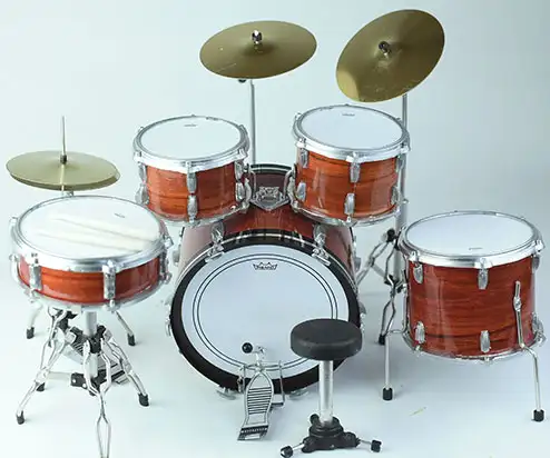 Back view of Miniature Drum Set replica John Bonham Led Zeppelin