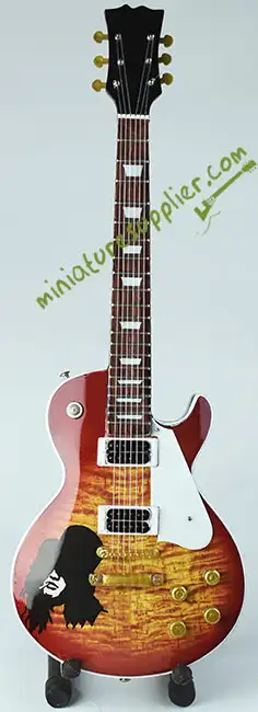 Miniature guitar replica Slash Sunbursh burning maple