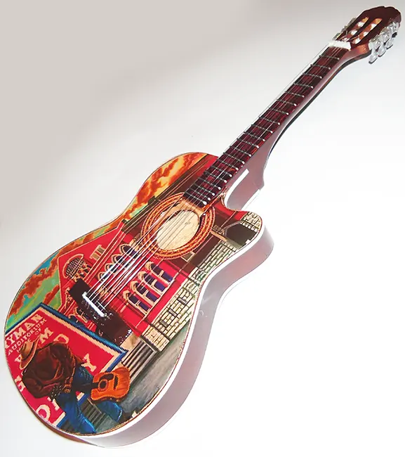 supplier miniature guitar acoustic Chet Atkins Man in town, handmade miniature acoustic guitar replica