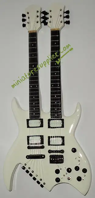 Miniature guitar replica double neck Steve Vai