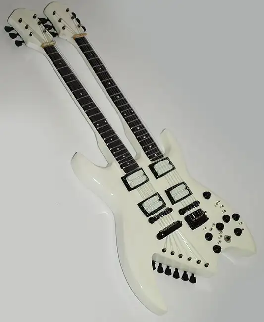 wholesale Miniature guitar double neck Steve Vai white