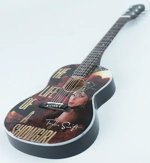 supplier miniature guitar acoustic Taylor Swifts The Life of a Showgirl, handmade miniature acoustic guitar replica
