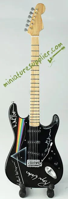 Miniature guitar replica Pink Floyd Dark Side of The Moon with signature