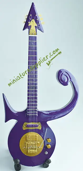 Miniature guitar replica Prince purple