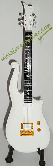 Miniature electric guitar miniature guitar Prince cross white