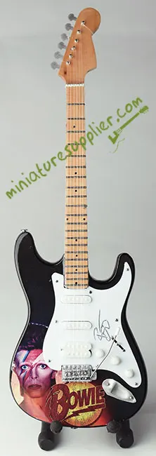 Miniature electric guitar David Bowie with signature
