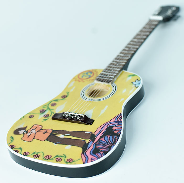 supplier miniature guitar acoustic The Beatles Yellow Submarine handmade miniature acoustic guitar replica