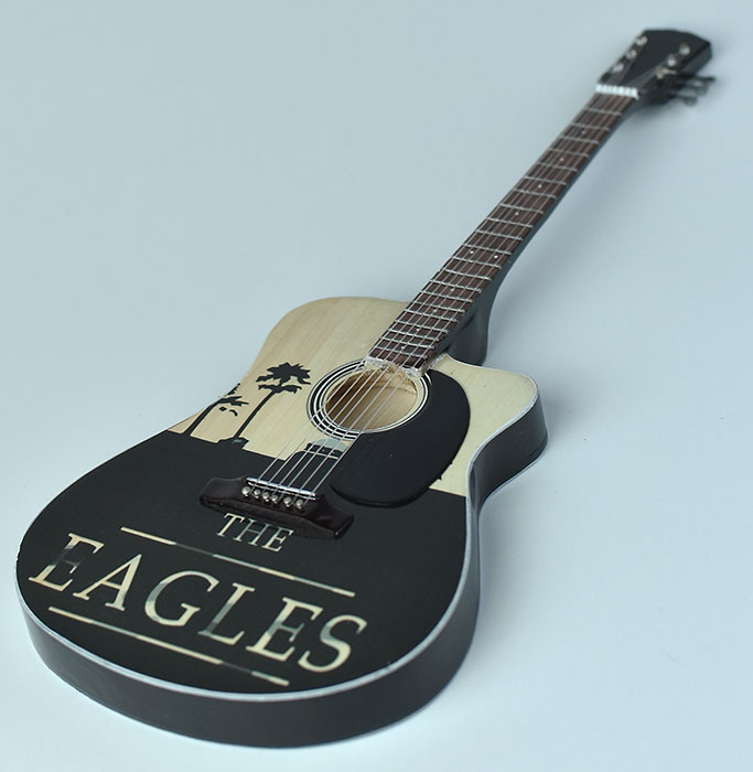 supplier miniature guitar acoustic The Eagles Hotel California handmade miniature acoustic guitar replica