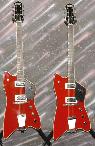 Miniature guitar replica Billy Gibbons red color