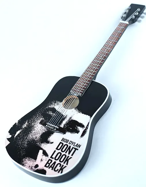 supplier miniature guitar acoustic Bob Dylan handmade miniature acoustic guitar replica