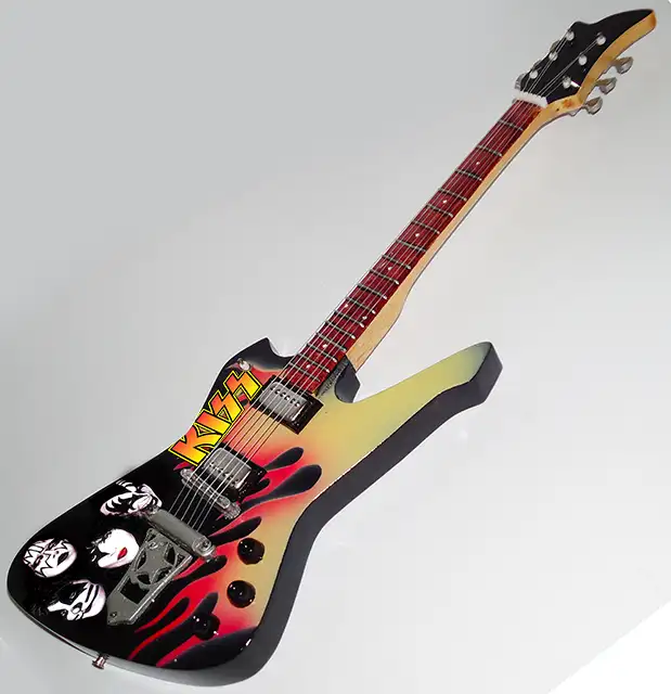 wholesale Miniature guitar replica Kiss flame logos