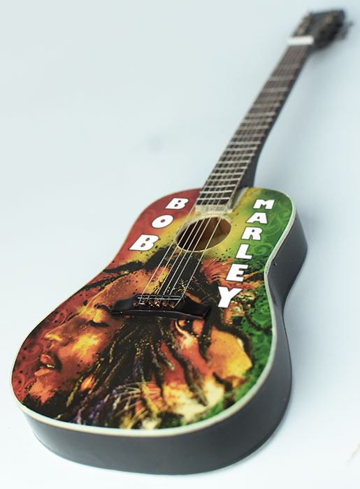 supplier miniature guitar acoustic Bob Marley Iron Lion Zion handmade miniature acoustic guitar replica