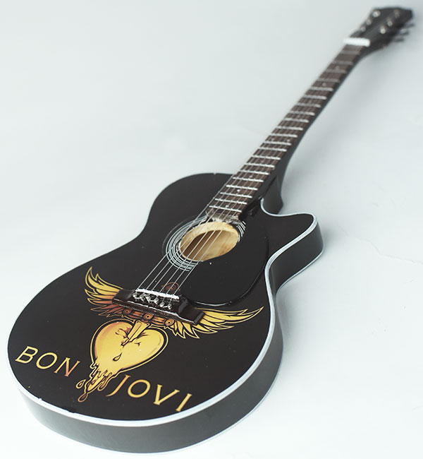 supplier miniature guitar acoustic Bon Jovi handmade miniature acoustic guitar replica