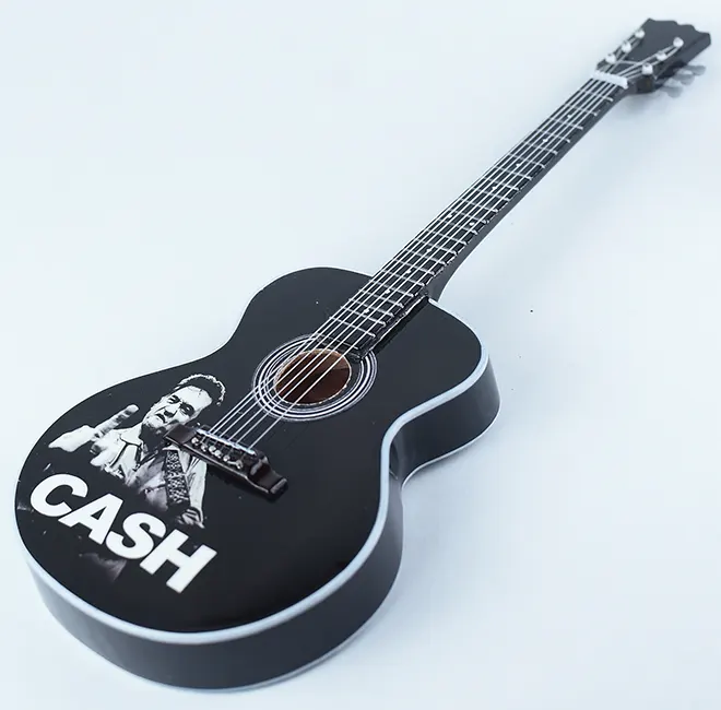 supplier miniature guitar acoustic Johnny Cash Middle Finger handmade miniature acoustic guitar replica