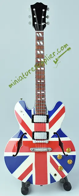 Miniature guitar replica OASIS, Union Jack guitar miniature nice for display collectibles for music lover