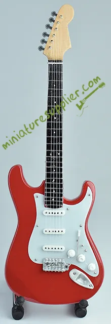 Miniature guitar model kit Red Stratocaster collectibles for music lover