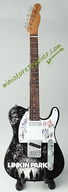 Miniature guitar Linkin Park with signature display collectibles for music lover