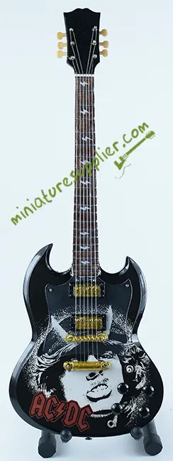 Miniature guitar display Angus Young ACDC