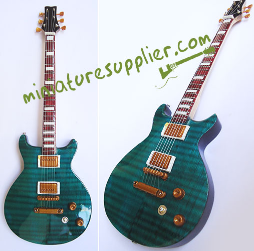 Miniature Guitar replica Santana Green maple burn color