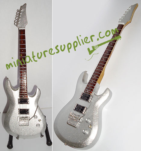 Miniature Guitar replica Joe Satriani, Silver color