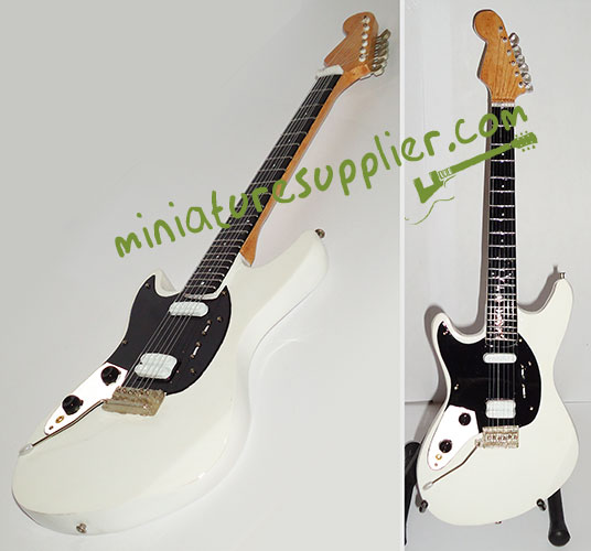 Miniature Guitar Jag Stang Kurt Cobain white color