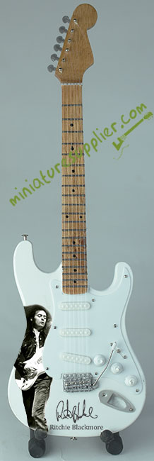 Miniature guitar Ritchie Blackmore white strat, Deep Purple hand made in nice quality