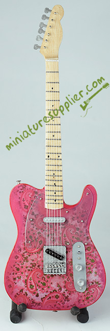 Miniature guitar replica models James Burton Paisley pink 