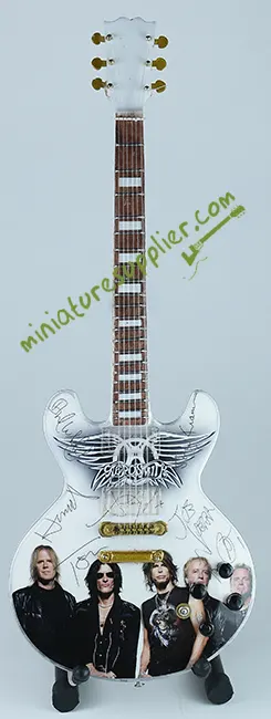 Miniature guitar replica modelsAerosmith with signature white color