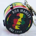 Drum Keyring Bob Marley, One Love Rasta Reggae