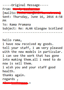 testimonial buyer miniature supplier
