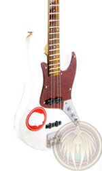 Miniature guitar Bass replica target jazz white color
