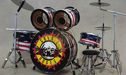 Miniature drum kit replica Guns n Roses bloody