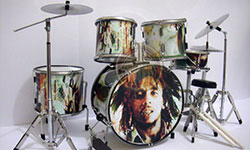 Bob Marley Miniature drum set, ragge drum kits miniature