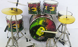 Miniature drum set Bob Marley Drum set mininiature