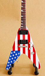Flying V American flag miniature guitar electric