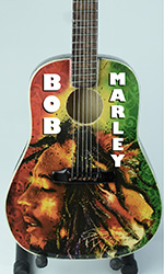 miniature acoustic guitar replicas Bob Marley Iron Lion Zion 