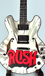 miniature guitar decals Rush album cover
