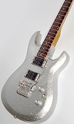 miniature electric guitar Joe Satriani, Silver color