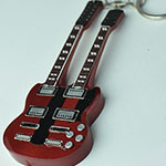 Key ring guitar Jimmy Page, keyring guitar Double Neck