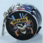 supplier Keyring Drum Guns n Roses, American Skull hat logo