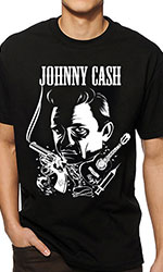 T Shirt Johny Cash Pistols and guitars Logo Vintage